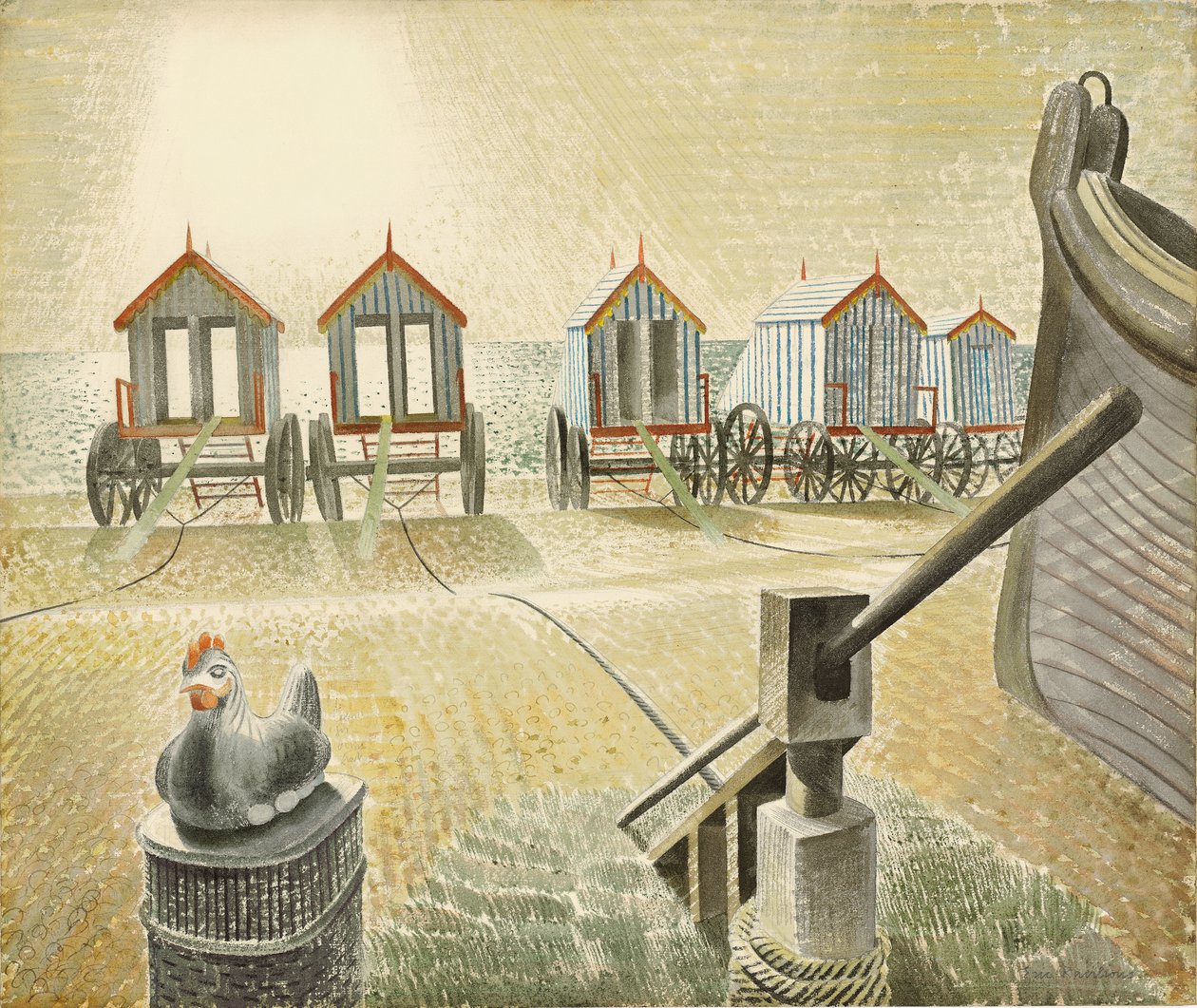 Aldeburgh Bathing Machines, 1938 od Eric Ravilious
