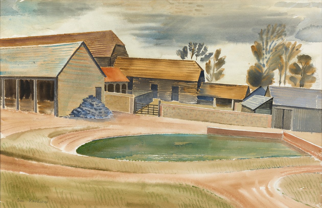 Farmářský dvůr (wc na papíře) od Eric Ravilious
