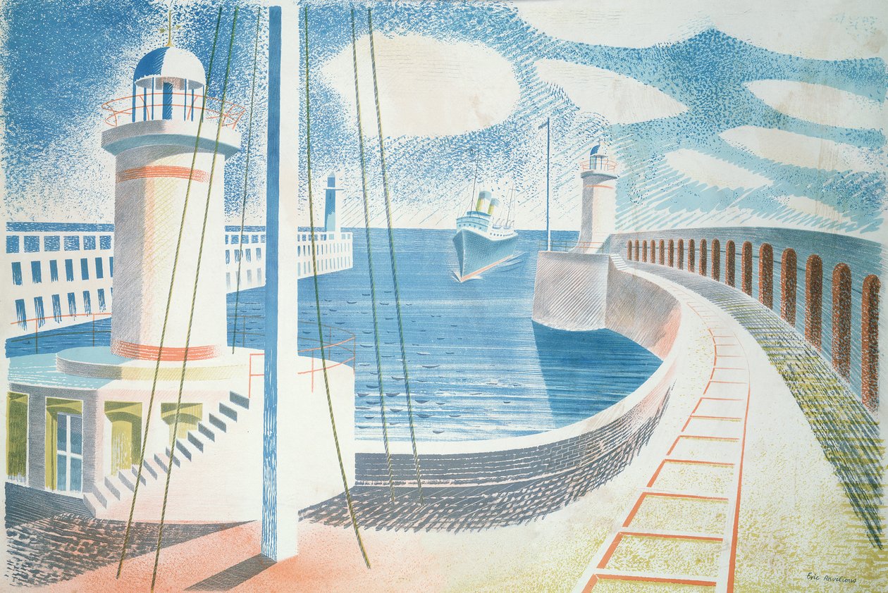 Přístav Newhaven od Eric Ravilious