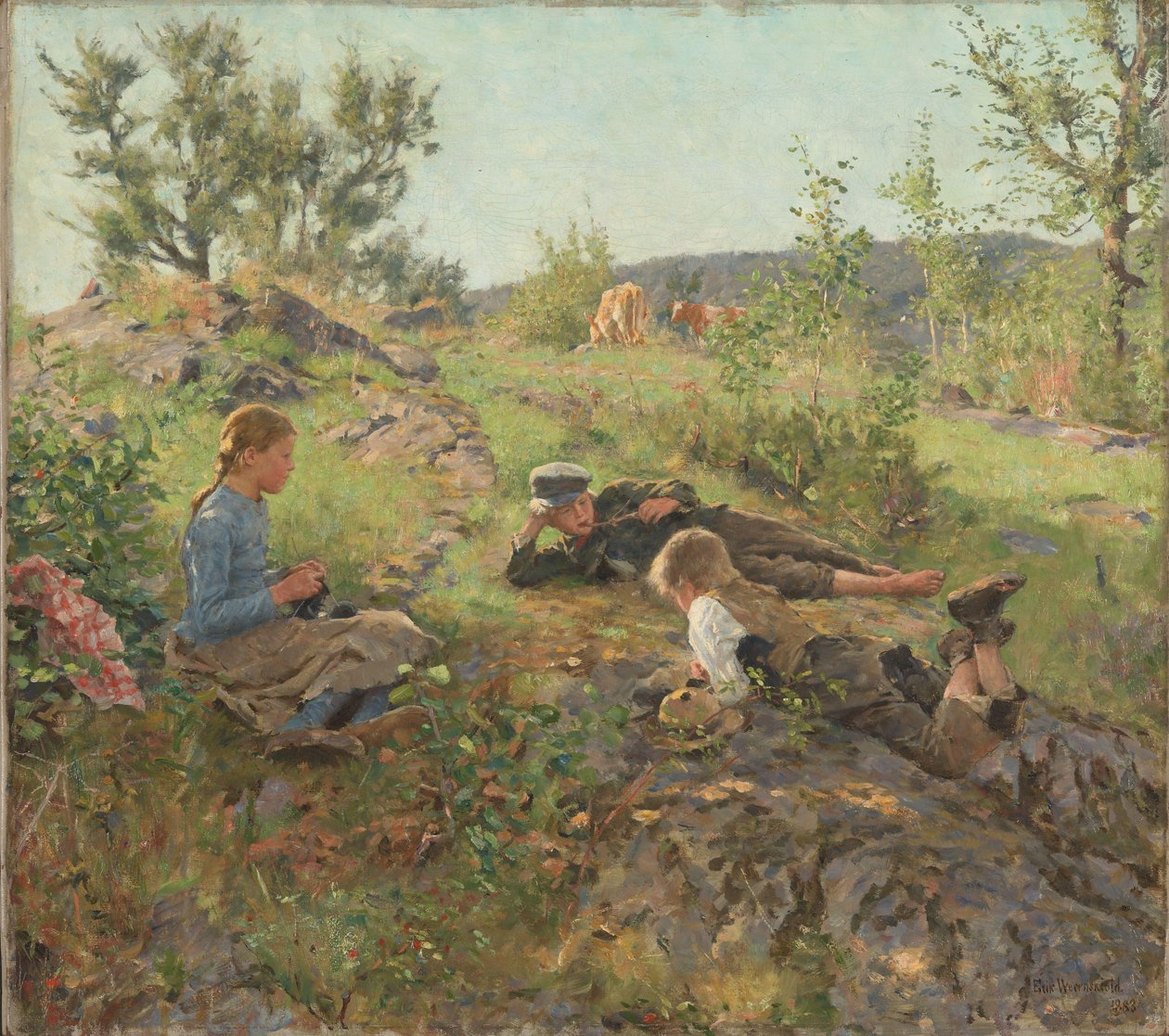 Pastýři, Tatoy, 1883 od Erik Theodor Werenskiold