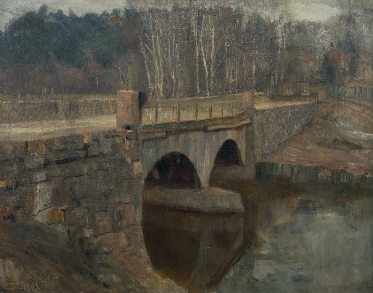Lysakerův most od Erik Theodor Werenskiold