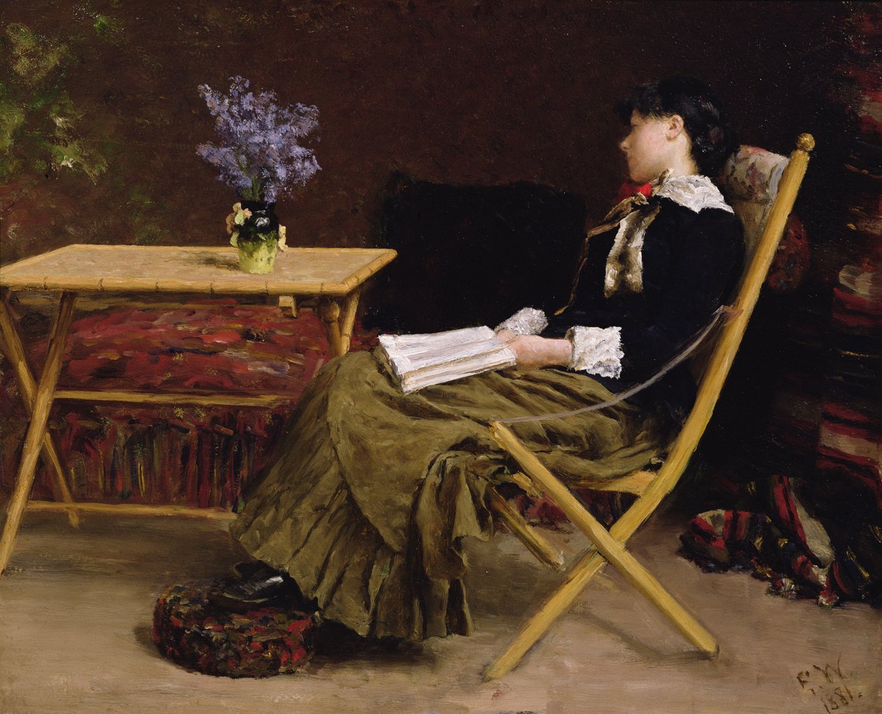 Žena čtení od Erik Theodor Werenskiold