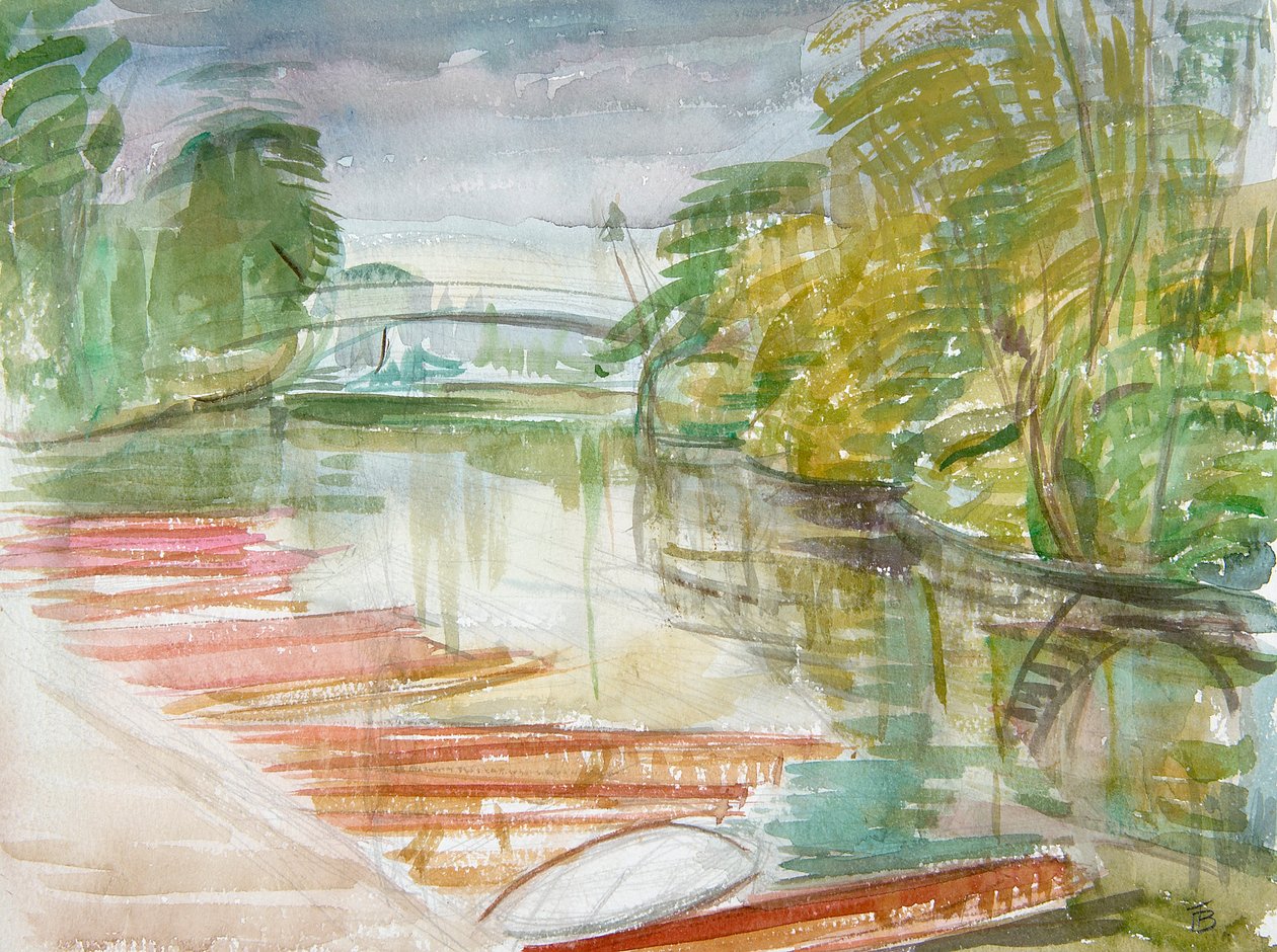 Punts na Cherwell (wc na papíře) od Erin Townsend