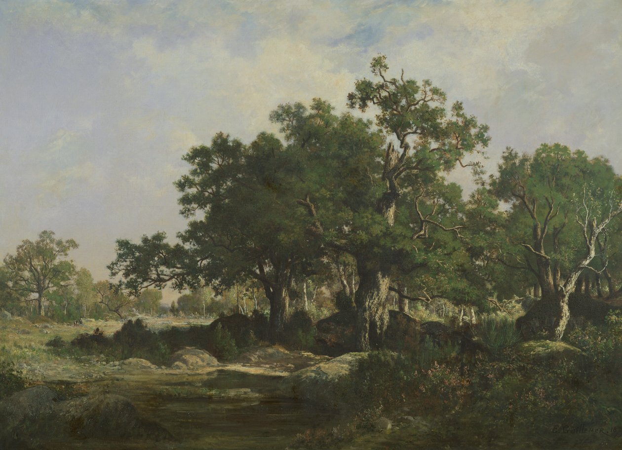 Mýtina v lese Fontainebleau od Ernest Guillemer