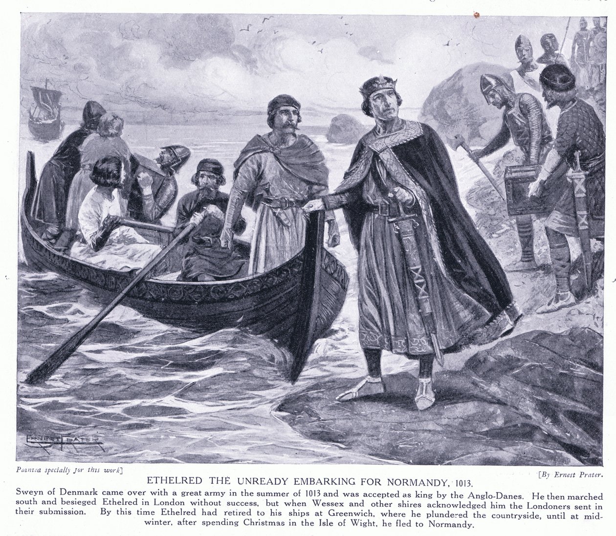 Ethelred the Unready se vydává do Normandie AD1013, 20. léta od Ernest Prater
