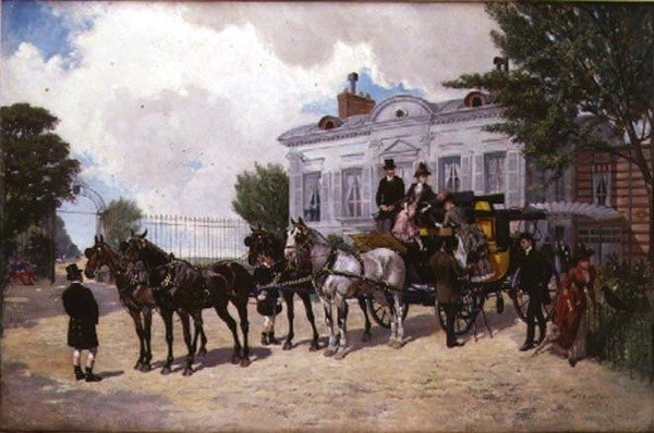 The Hackney Carriage (olej na plátně) od Ernest Alexandre Bodoy