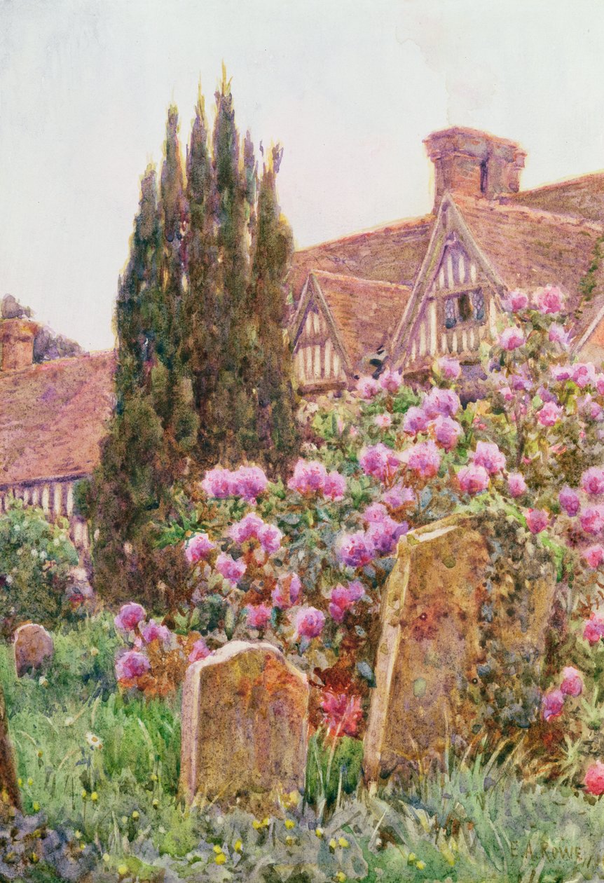 Church Yard, Chiddingstone (wc) od Ernest Arthur Rowe