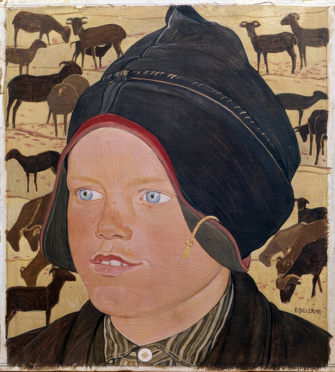 Dívka s ovcí od Ernest Bieler