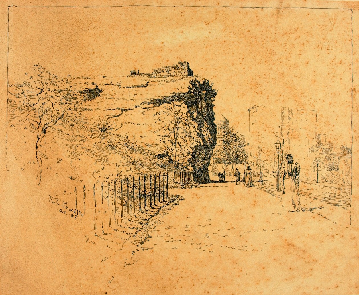 New York, Old Block House od Ernest C. Peixotto