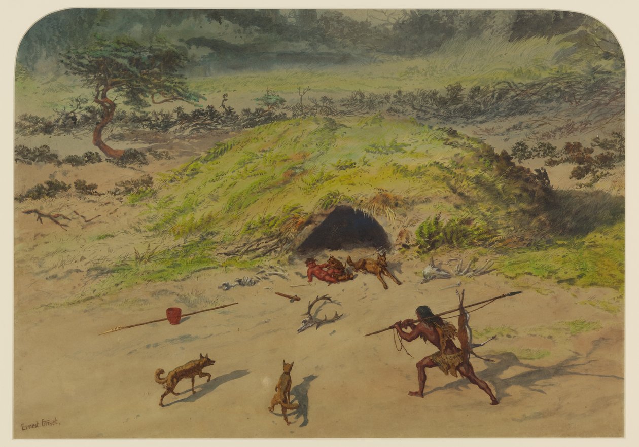 Prehistorická scéna, 1871 od Ernest Henry Griset