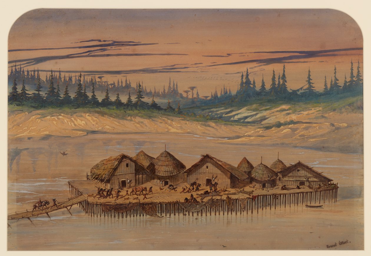 Prehistorická vesnice, 1871 od Ernest Henry Griset