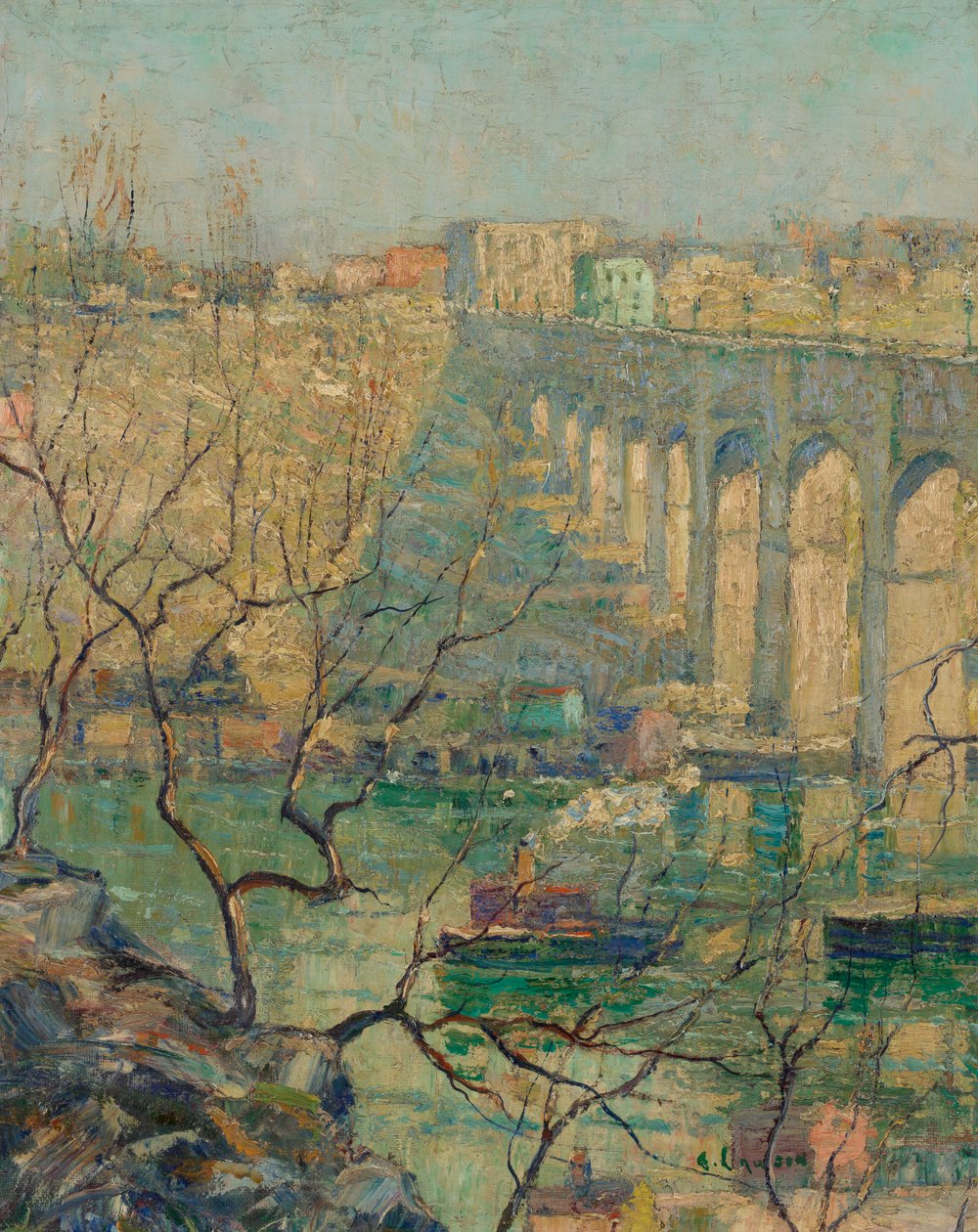 Pohled na most od Ernest Lawson