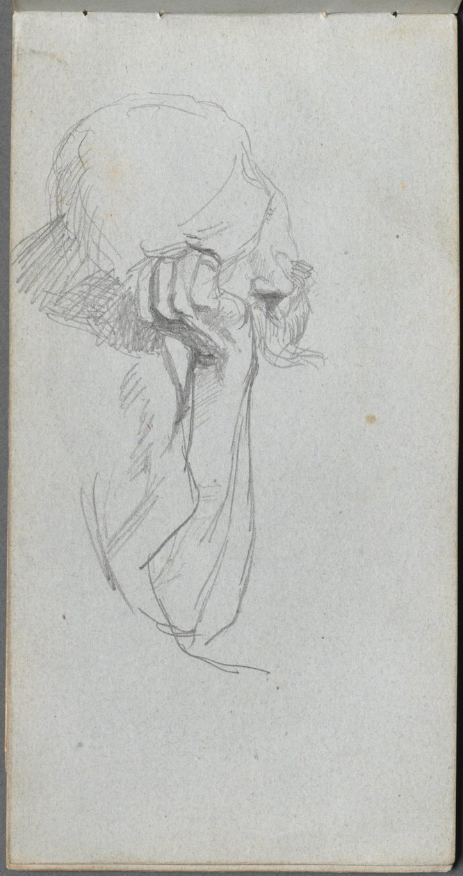 Náčrtník, strana 16: Postava melancholie . od Jean Louis Ernest Meissonier