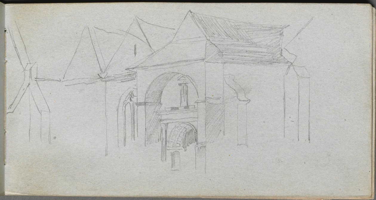 Sketchbook, strana 22: Architektonická studie. od Jean Louis Ernest Meissonier