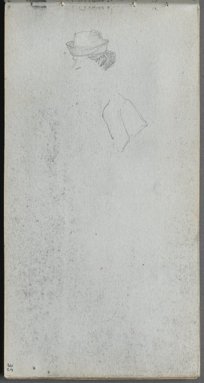 Náčrtník, strana 35: Studie hlavy. od Jean Louis Ernest Meissonier