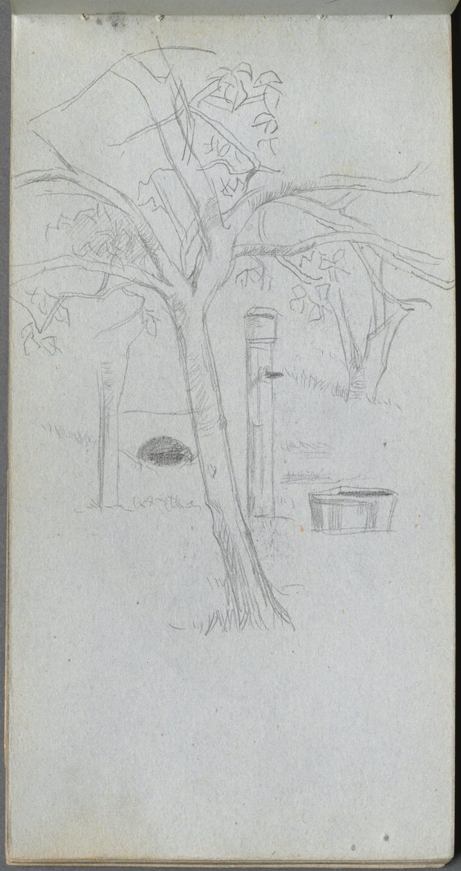 Náčrtník, strana 36: Stromová studie. od Jean Louis Ernest Meissonier
