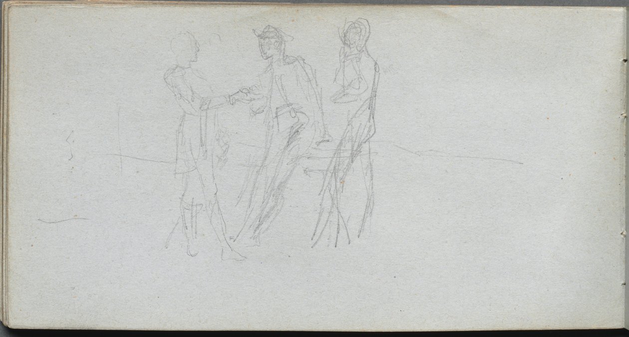 Skicák, strana 42: Tři postavy od Ernest Meissonier
