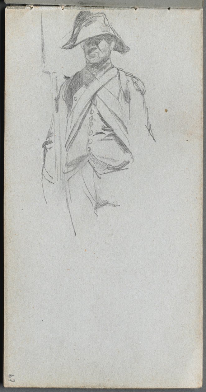 Skicák, strana 67: Studie vojáka od Ernest Meissonier