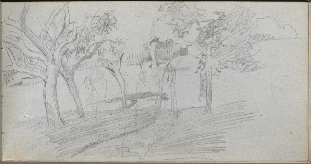 Náčrtník, strana 74: Krajinná studie od Ernest Meissonier