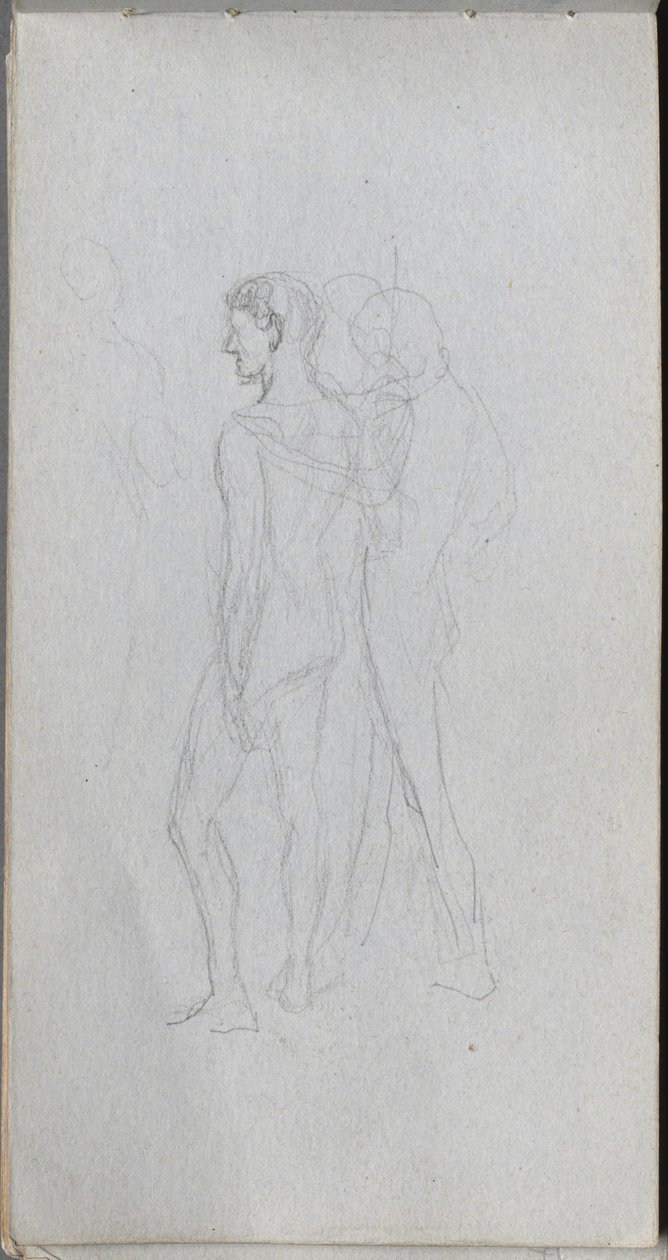 Náčrtník, strana 92: Dva akty. od Jean Louis Ernest Meissonier
