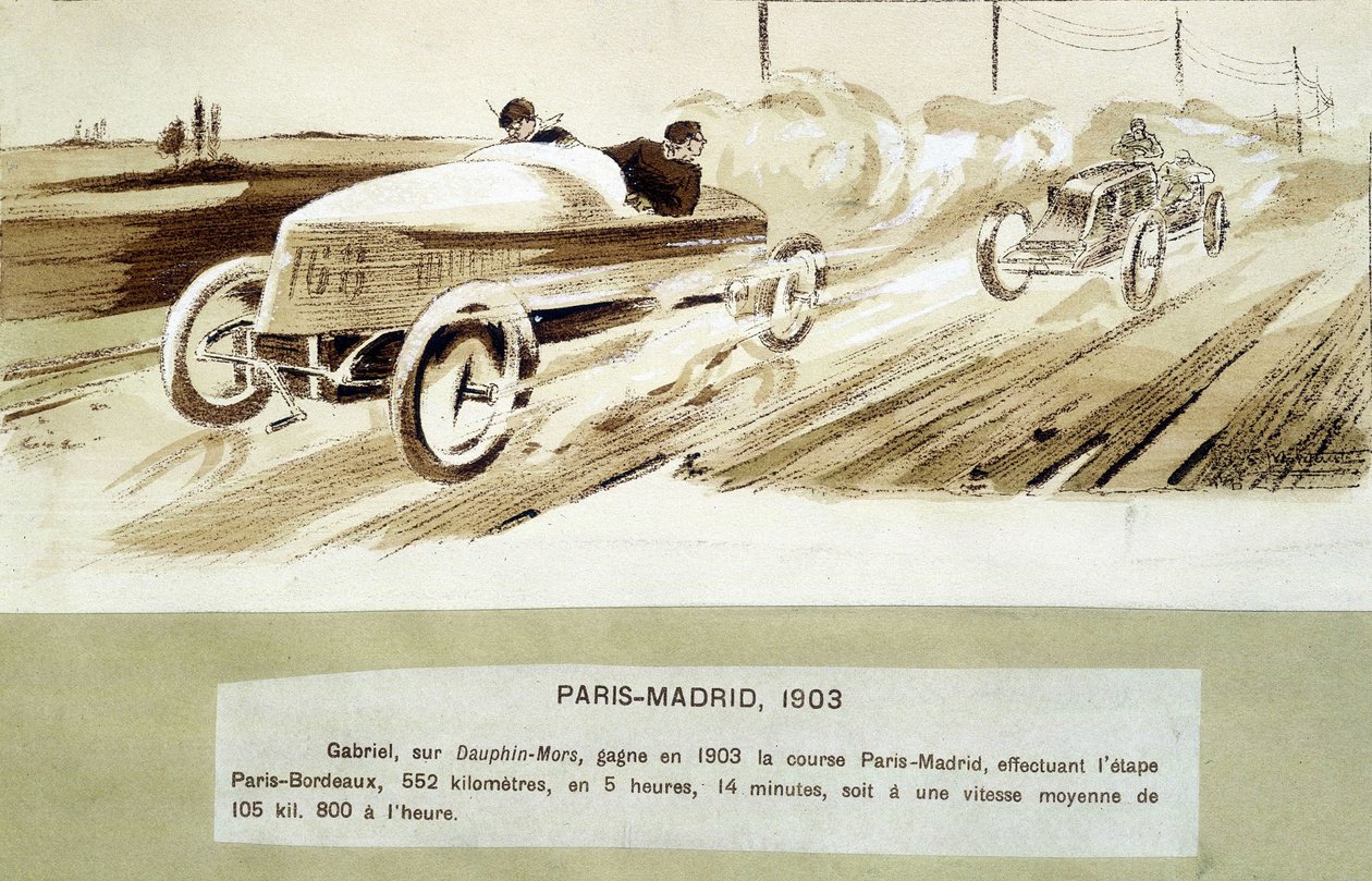 Závod Paříž-Madrid od Ernest Montaut