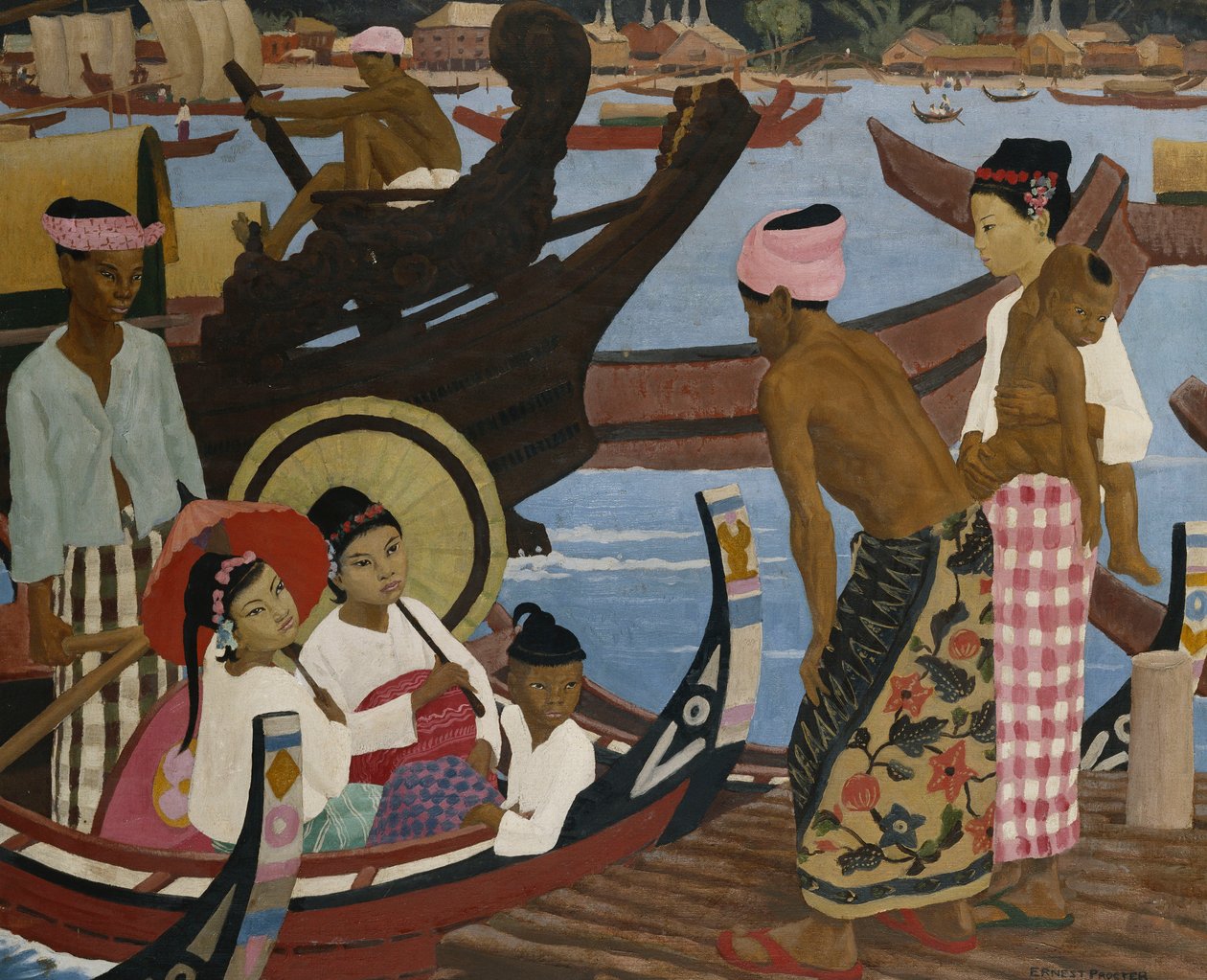 Přechod přes řeku, Barma od Ernest Procter