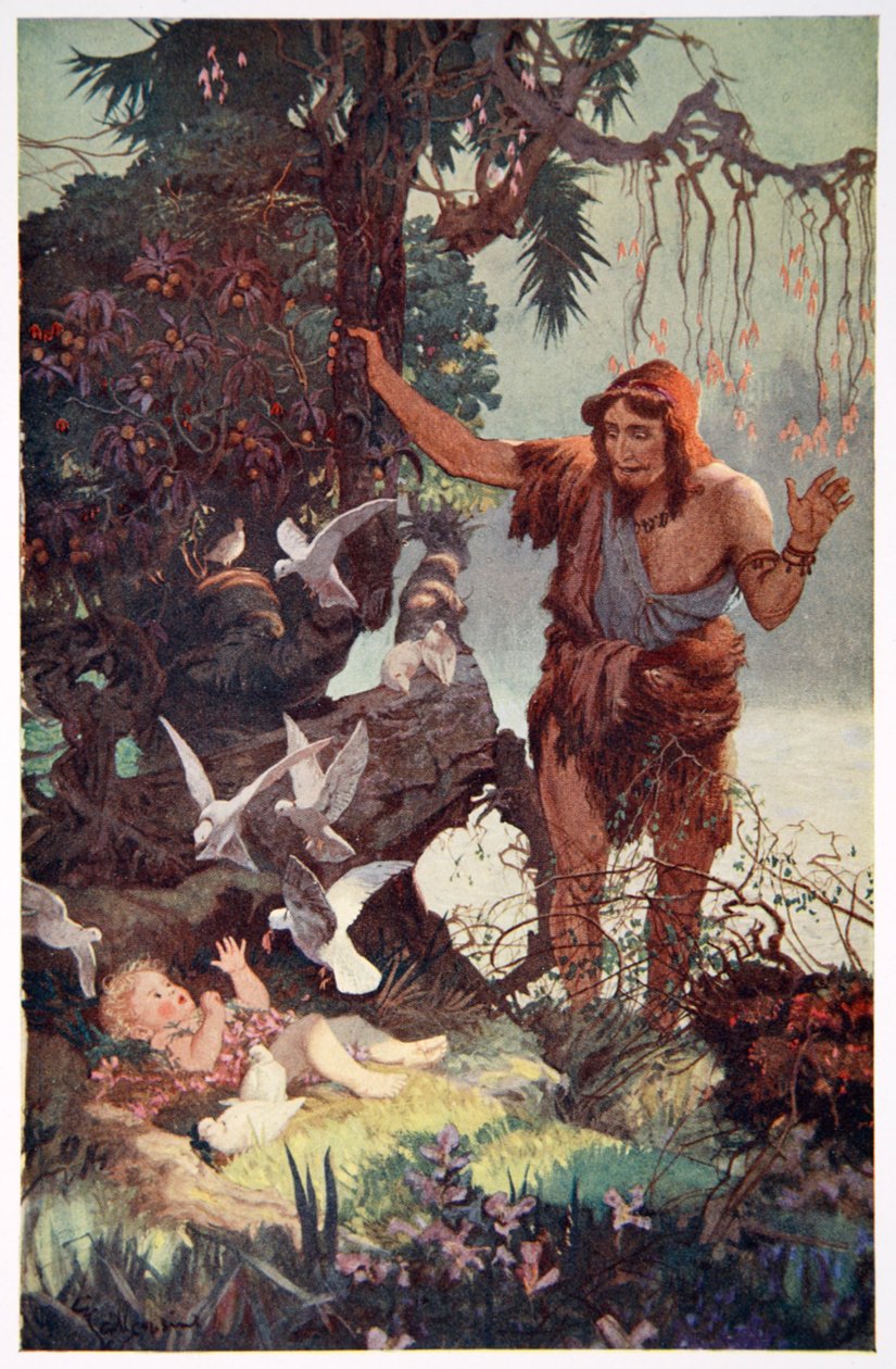 „Pastýř najde dítě Semiramus“, 1915. od Ernest Wellcousins