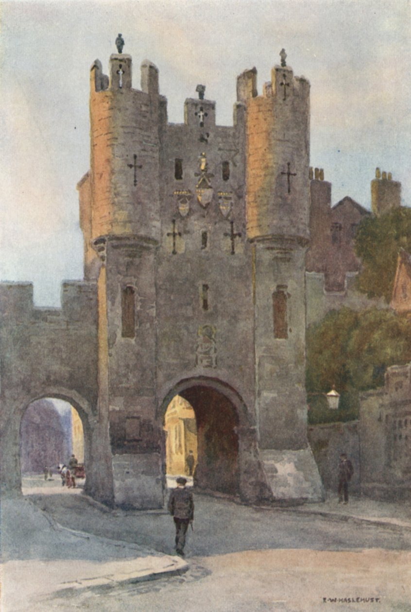 Micklegate Bar (barevná lito) od Ernest William Haslehust