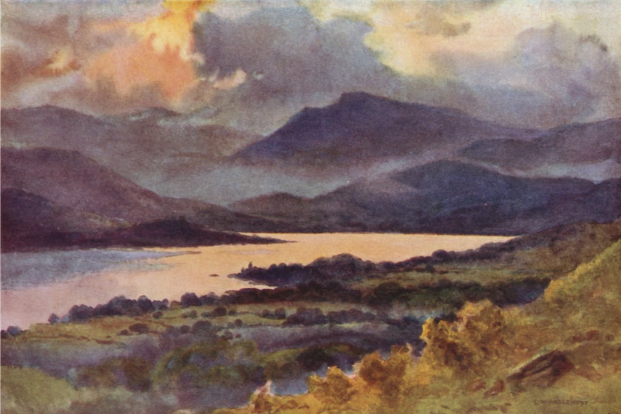 Windermere od Orrest Head (barva lito) od Ernest William Haslehust