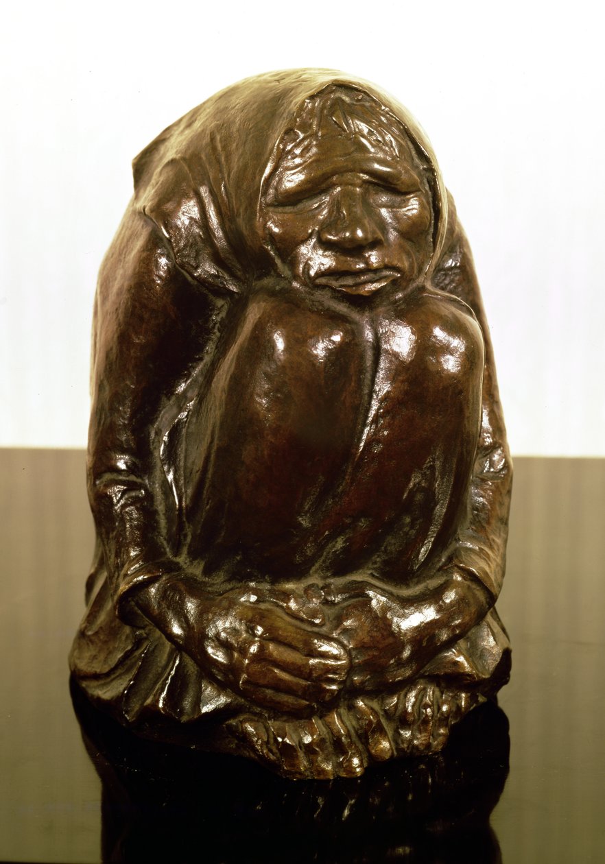 Třesoucí se stará žena, kolem roku 1937 (bronz) od Ernst Barlach