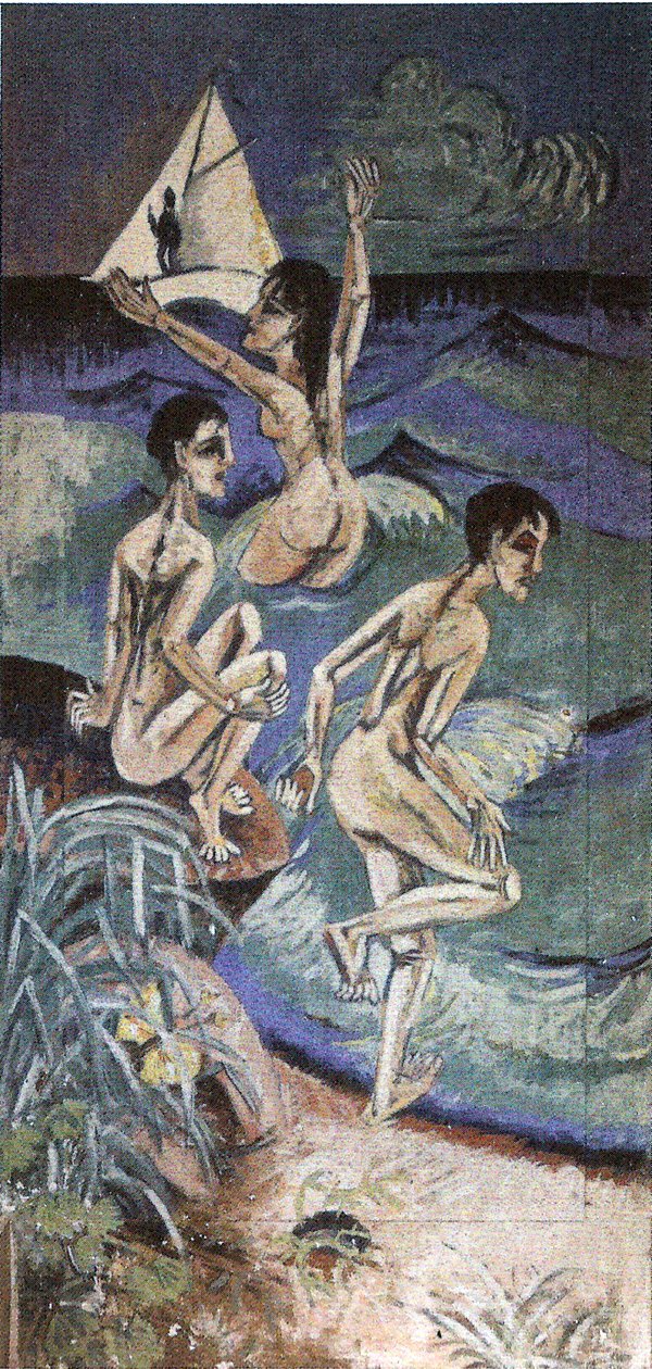Koupací scény na Fehmarnu od Ernst Ludwig Kirchner