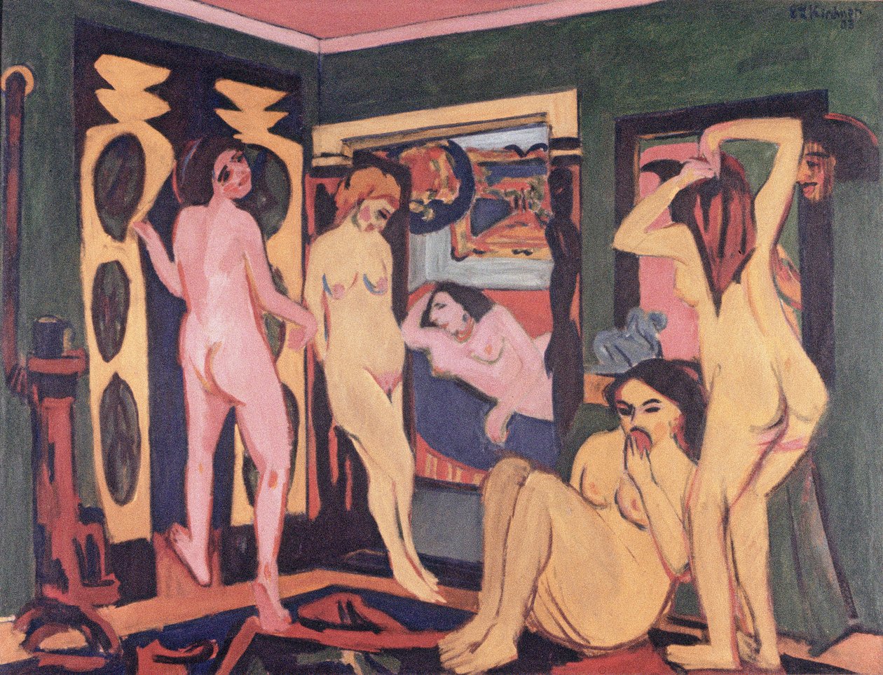 Bathers in a Room, 1908 od Ernst Ludwig Kirchner