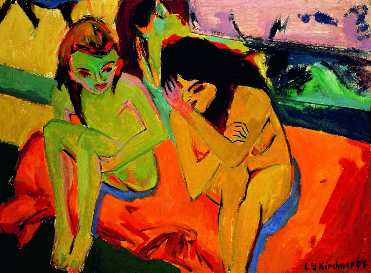 Nahá děvčata mluví od Ernst Ludwig Kirchner