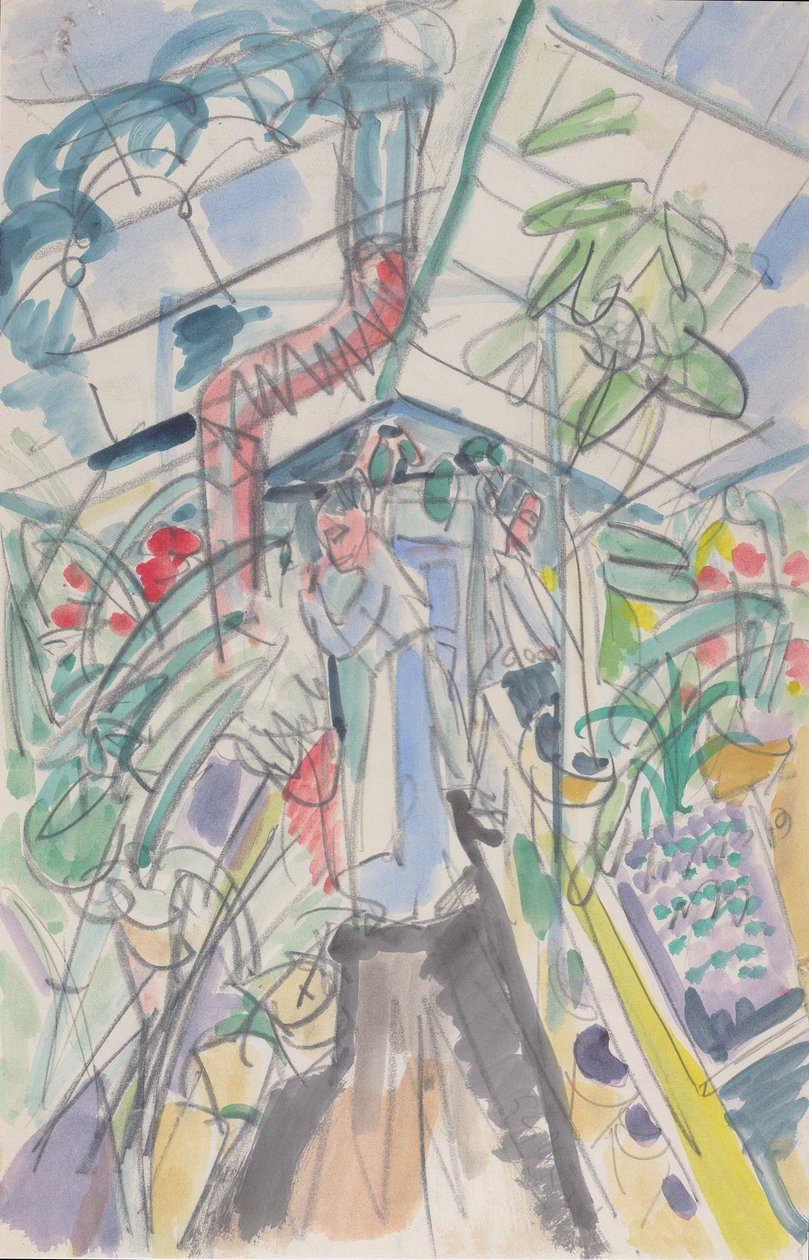 Ve skleníku od Ernst Ludwig Kirchner