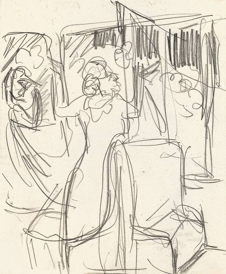 Ve vlaku od Ernst Ludwig Kirchner