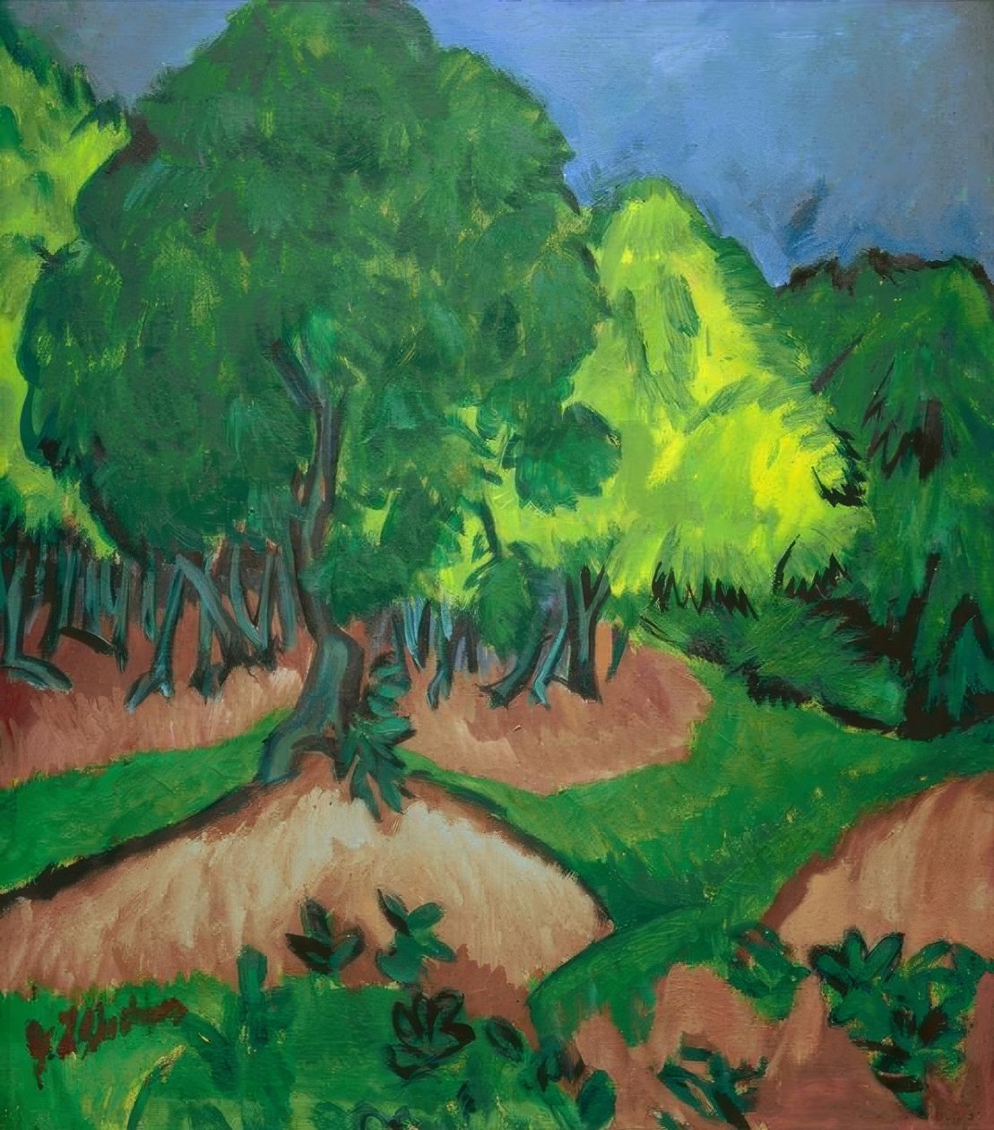 Krajina s kaštanem od Ernst Ludwig Kirchner