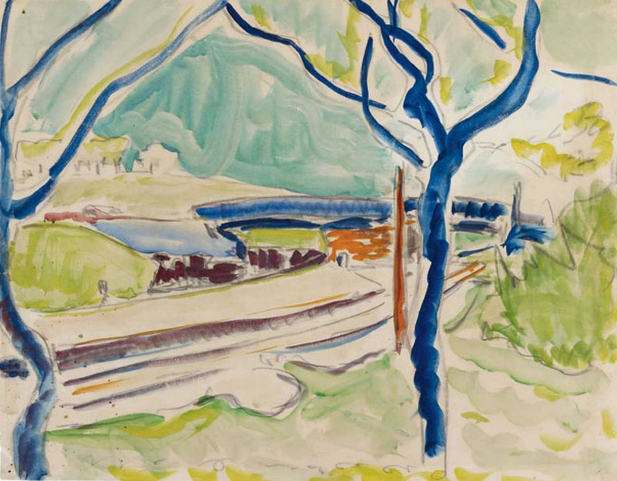 Krajina s jezerem od Ernst Ludwig Kirchner