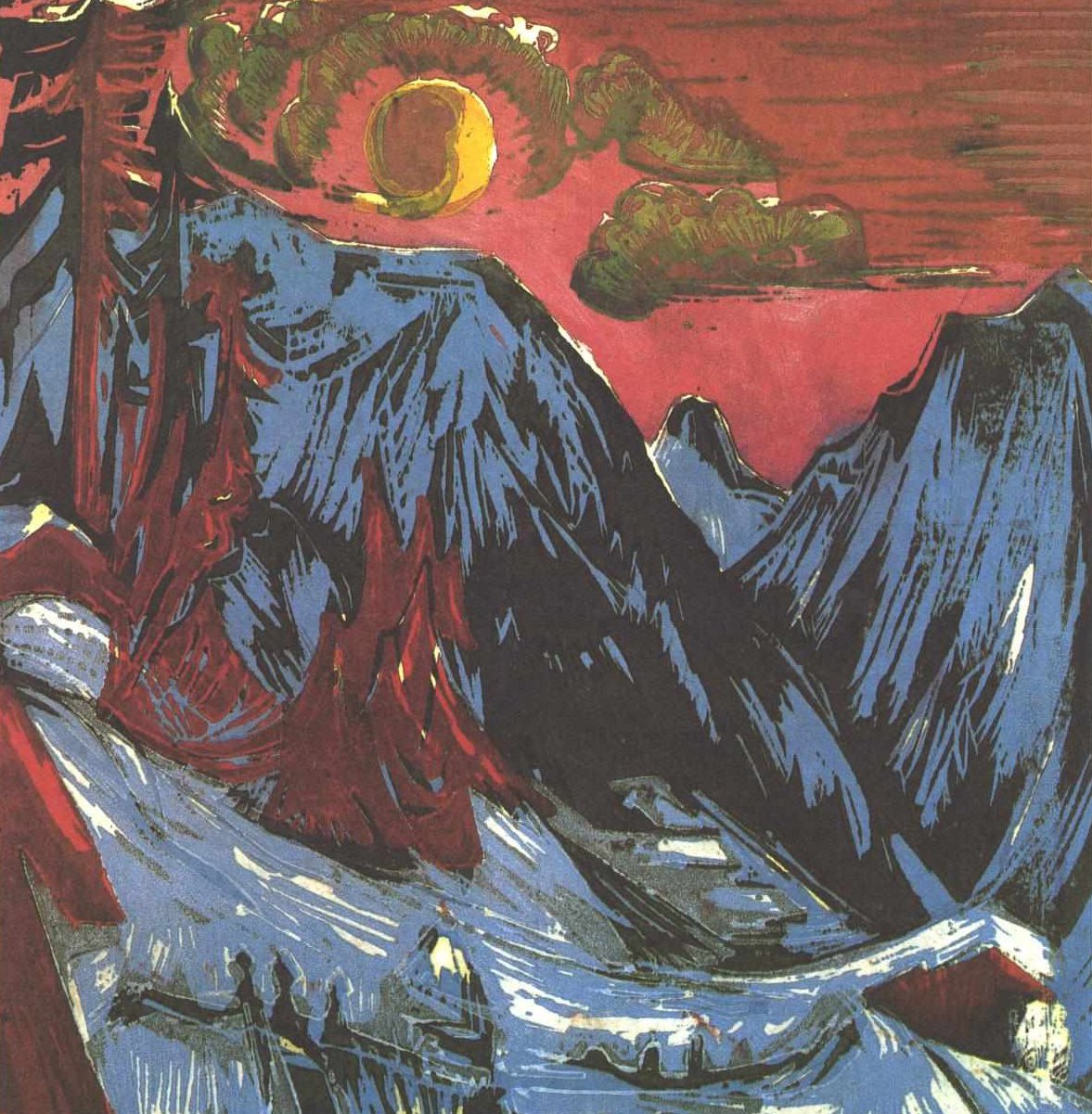 Měsíční noc od Ernst Ludwig Kirchner