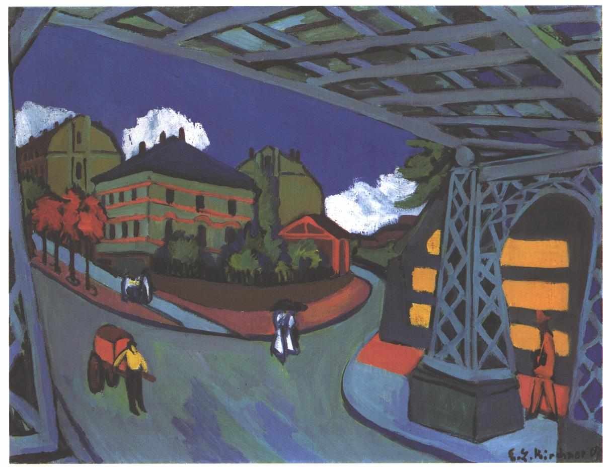 Železniční podjezd v Drážďanech od Ernst Ludwig Kirchner