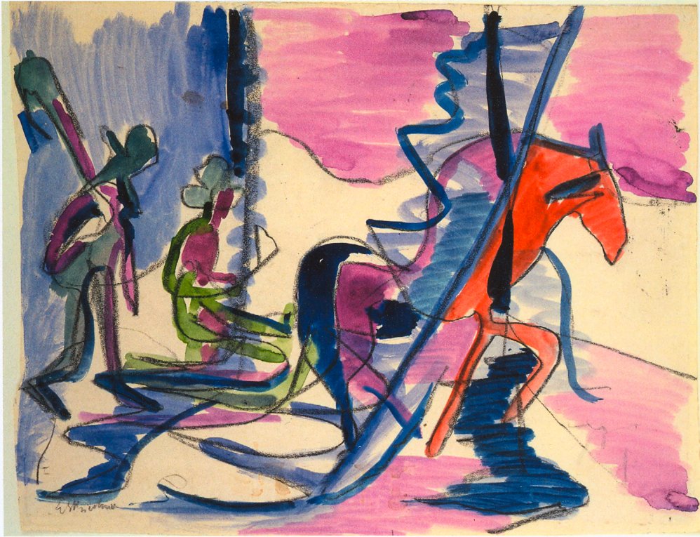 Sáňkovat v mlze od Ernst Ludwig Kirchner