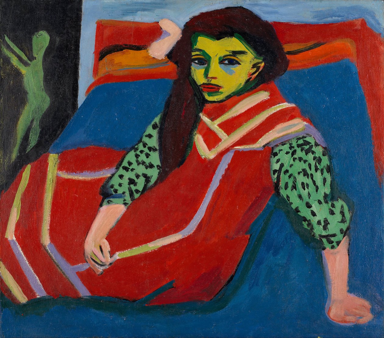 Sedící dívka (Fränzi Fehrmann) od Ernst Ludwig Kirchner