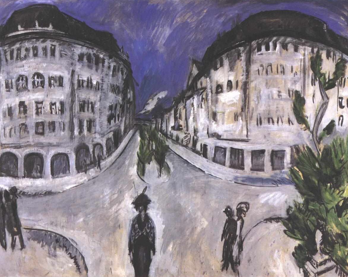 Ulice u městského parku Schöneberg od Ernst Ludwig Kirchner