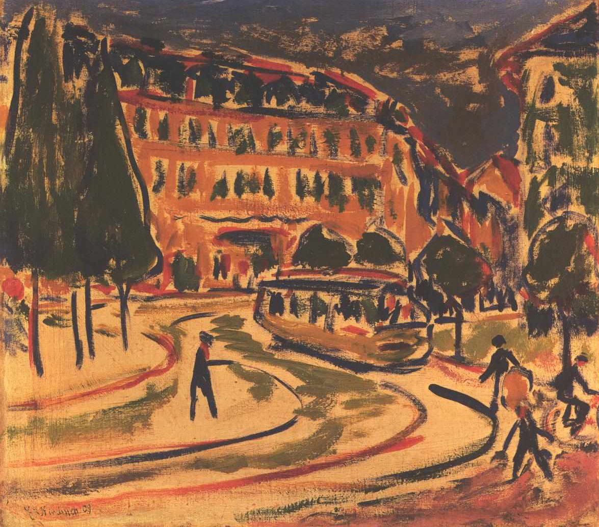 Tramvajová trať v Drážďanech od Ernst Ludwig Kirchner