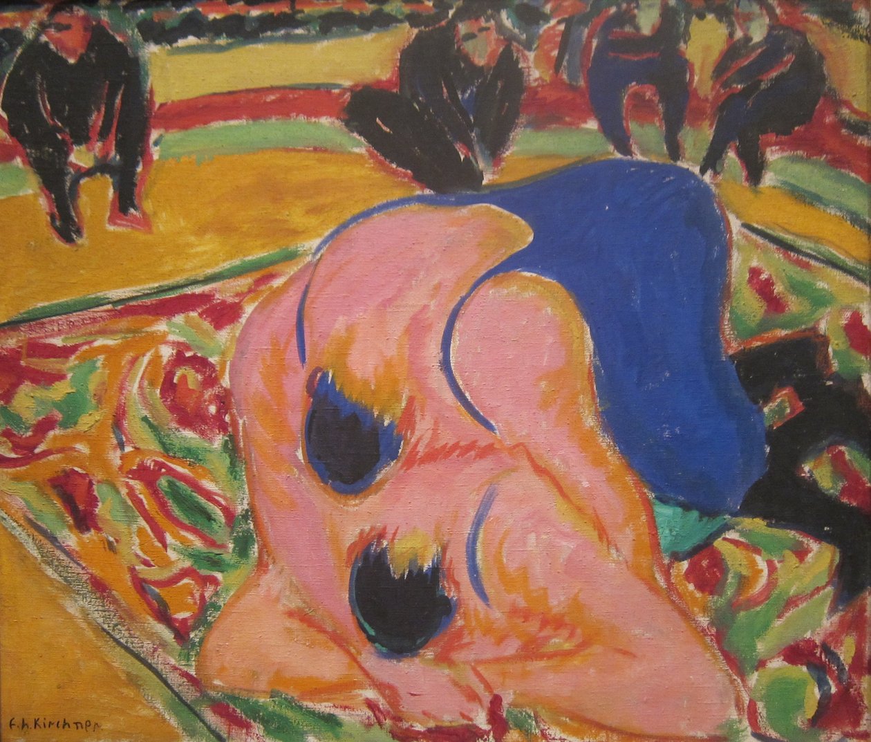 Zápasníci v cirkusu od Ernst Ludwig Kirchner