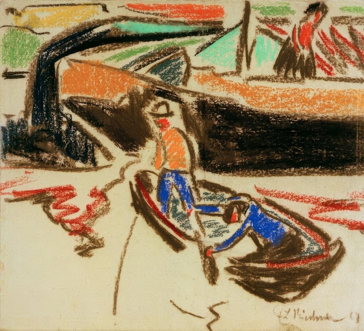 Zille a člun od Ernst Ludwig Kirchner