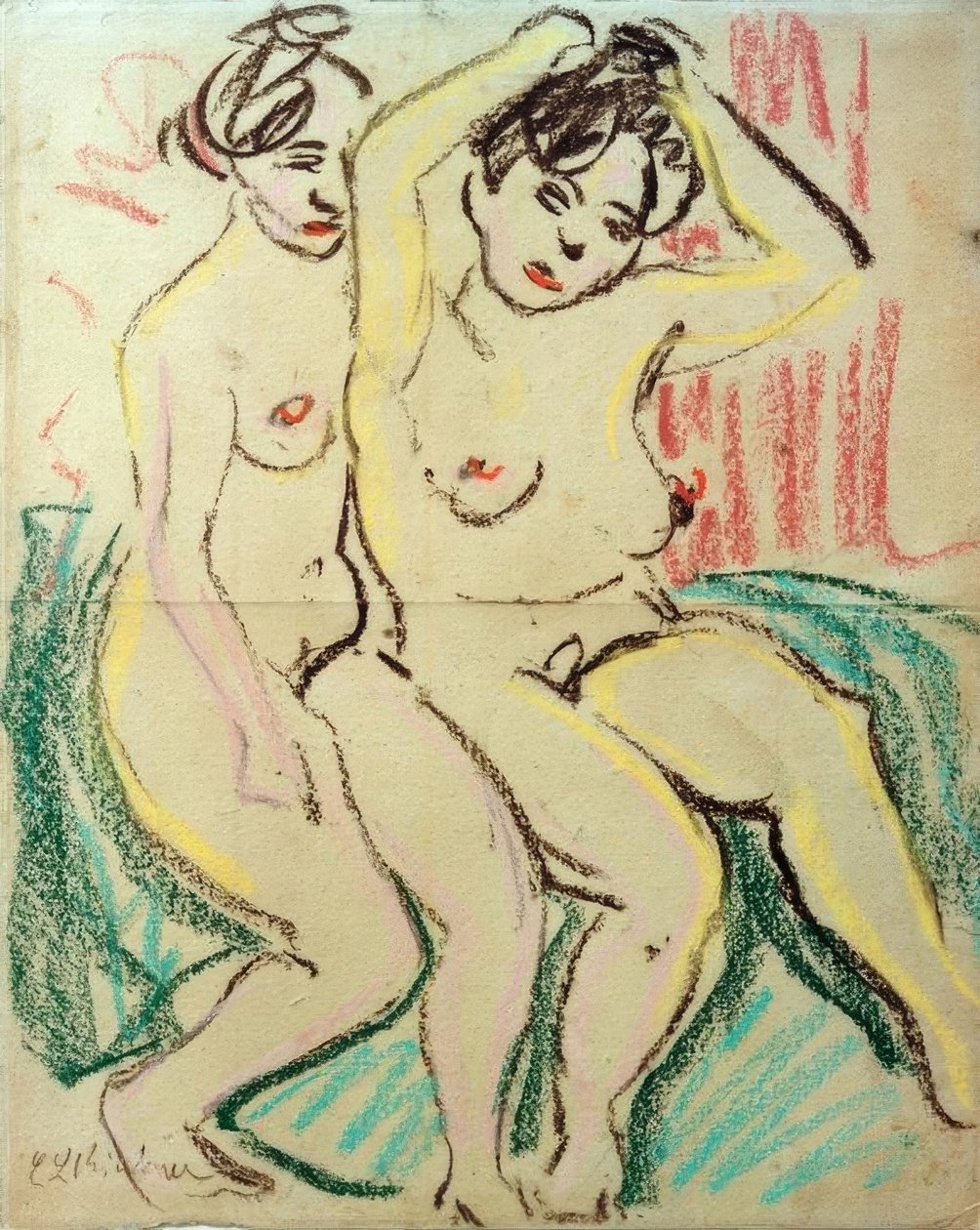 Dva sedící akty od Ernst Ludwig Kirchner