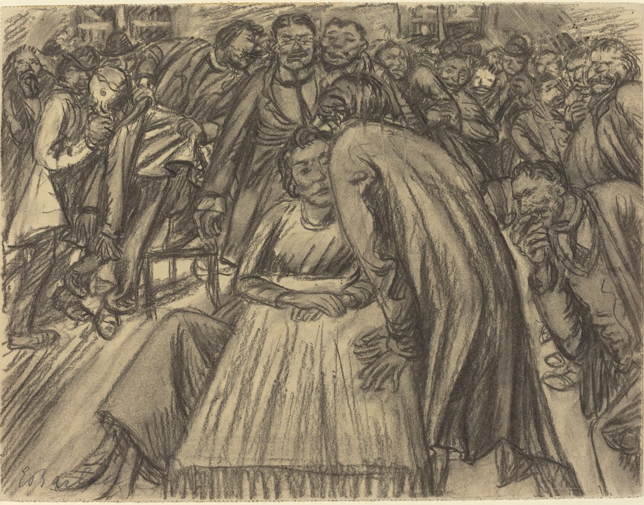 Pár v davu, 1917. od Ernst Barlach