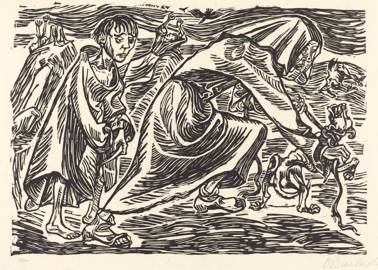 The Dog Catcher, 1919. od Ernst Barlach