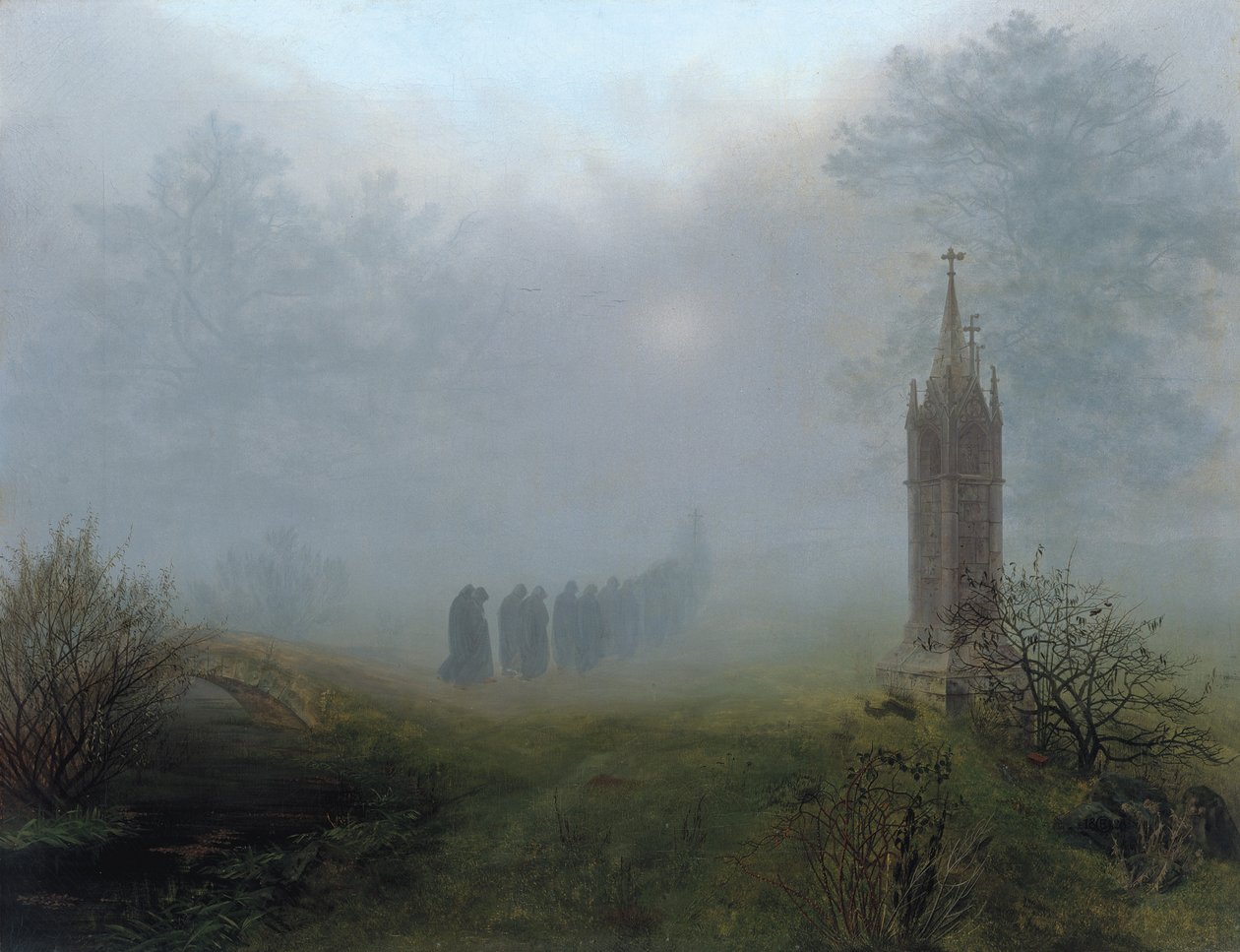 Procesí v mlze, 1828 od Ernst Ferdinand Oehme