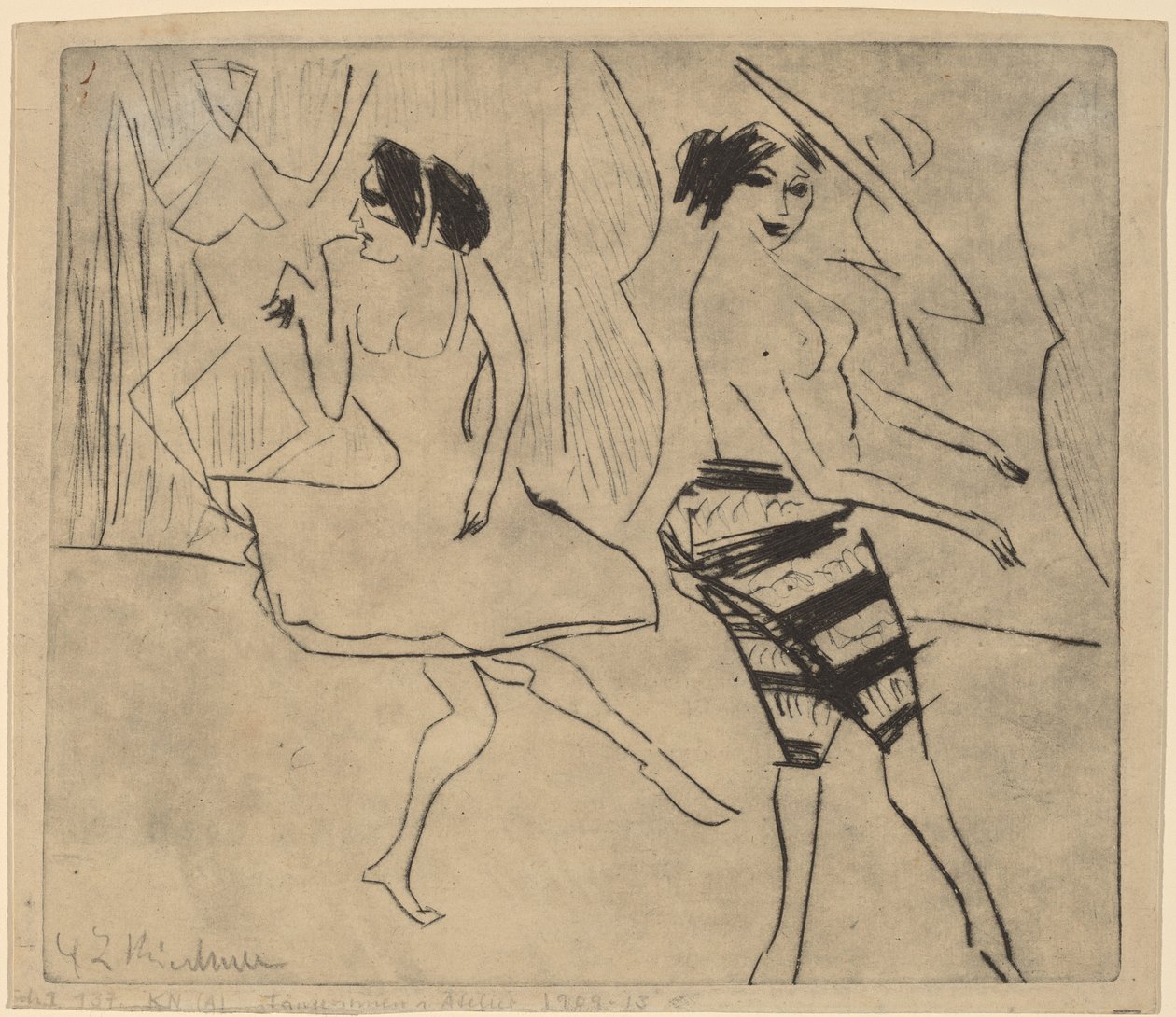 Tanečníci ve studiu, 1911. od Ernst Ludwig Kirchner